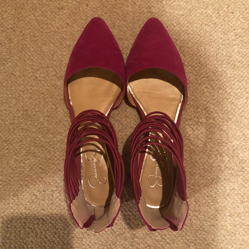 Jessica Simpson fuchsia suede flats. 8.5. 💃🏻👠